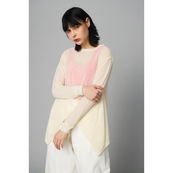 [�}���C]Sheer squid tops/�w�����h�b�g�T�C�iHeRIN.CYE�j WHT