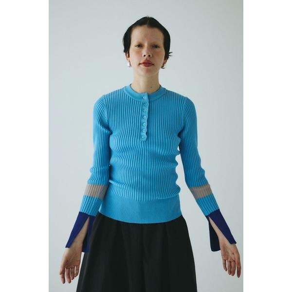 ヘリンドットサイ　HERIN.CYE　ラウンドボディウールコート　ブルー HeRIN.CYE(ヘリンドットサイ) Over silhouette jacket