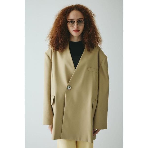 ヘリンドットサイ　HERIN.CYE　ラウンドボディウールコート　ブルー HeRIN.CYE（ヘリンドットサイ）の「Jersey CD OP（ワンピース