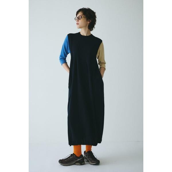 HeRIN.CYE 異素材ドッキングワンピース HeRIN.CYE 異素材ドッキングワンピース 異素材ドッキング