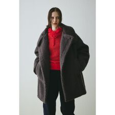 Stand collar boa coat