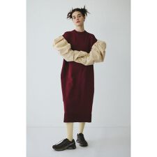 Volume sleeve knit dress