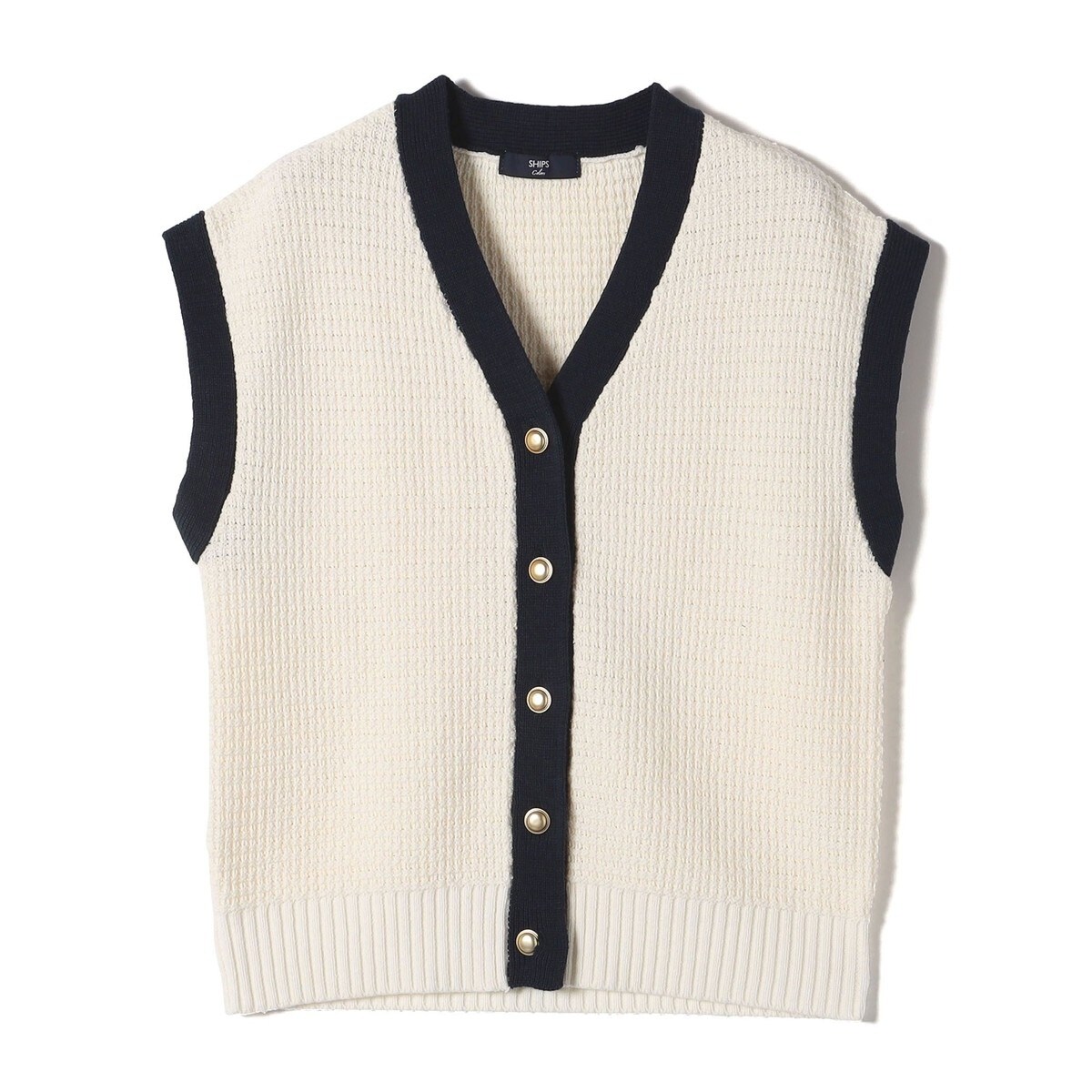 SHIPS Colors:〈手洗い可能〉ニットツイード ベスト