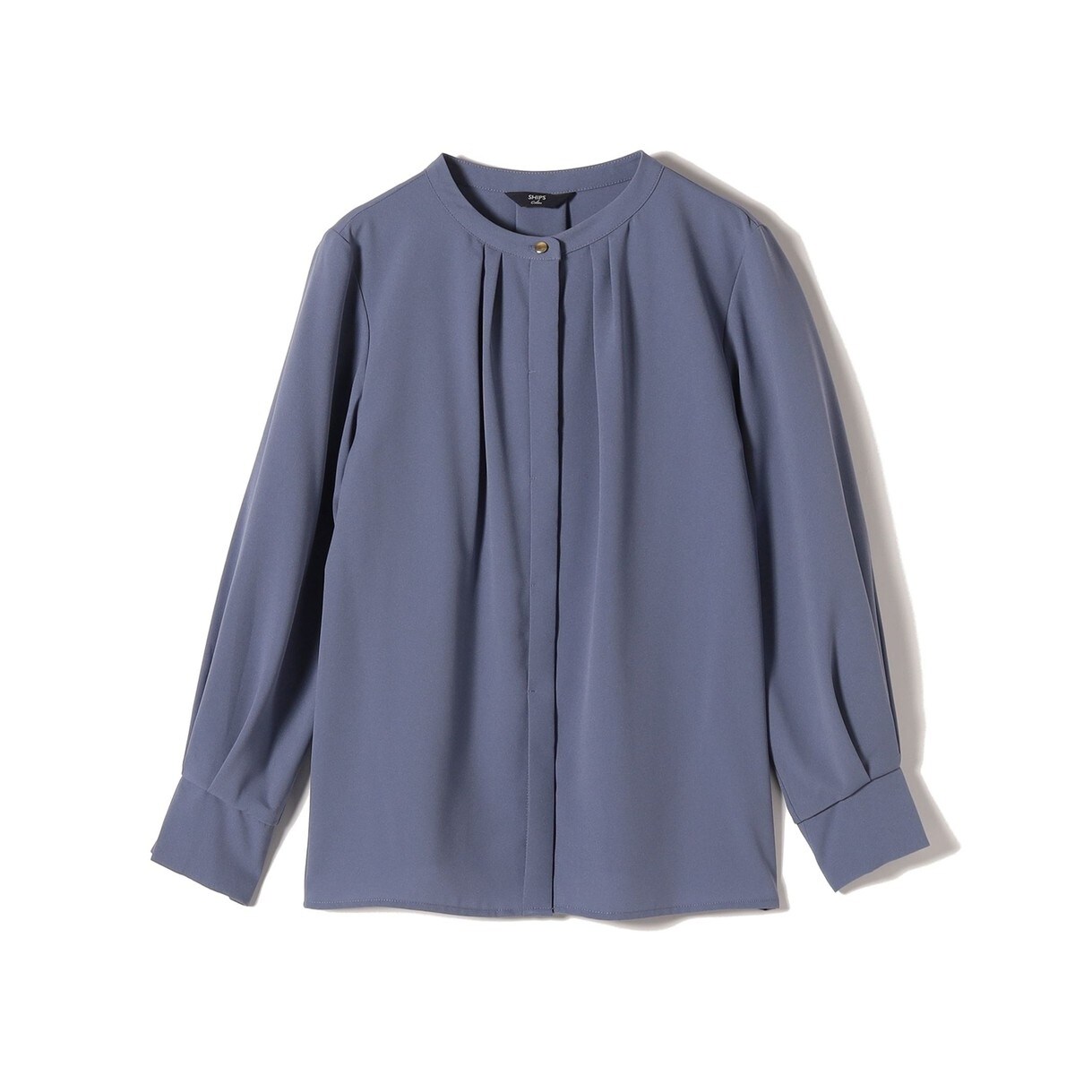 SHIPS any:〈洗濯機可能〉ラフ サテン フリルカラー ロング