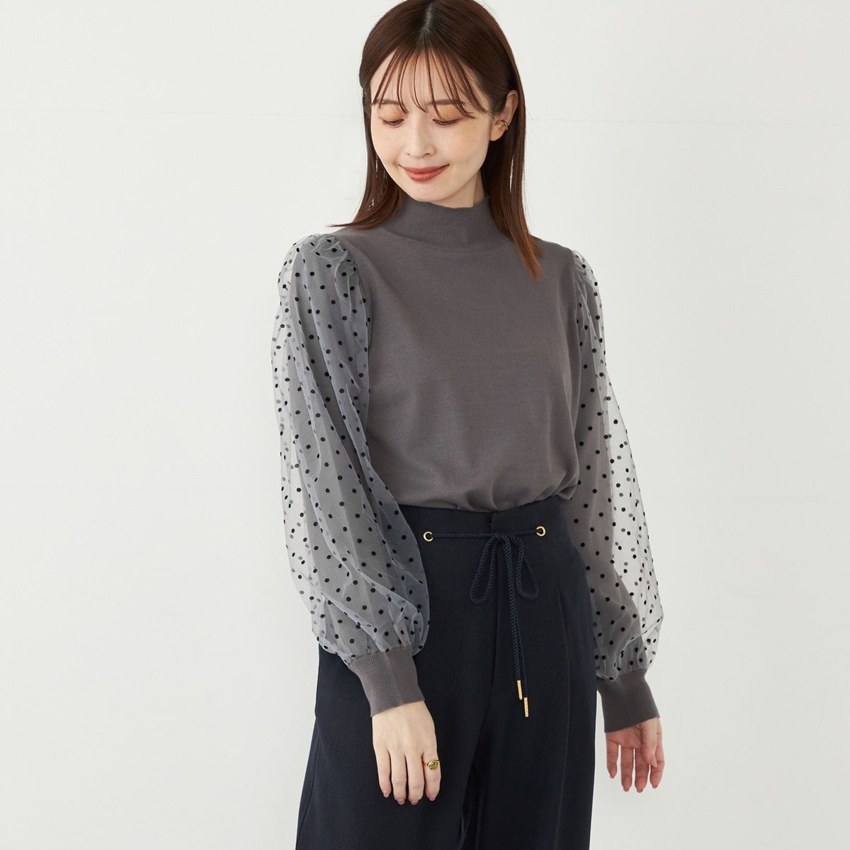 SHIPS for women / シップスウィメン SHIPS Colors:〈手洗い可能〉ビジュー ネック ニット SHIPS Colors:〈手洗い可能〉ビジュー ネック ニット（ニット