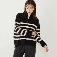 SHIPS Colors:〈手洗い可能〉フラッフィー ハーフジップ ニット◇