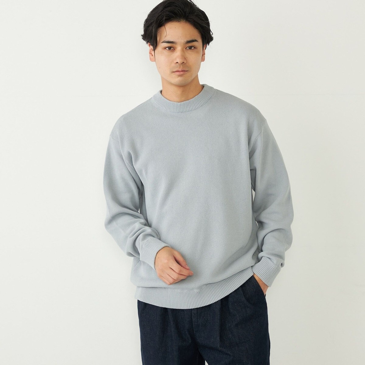 メッシュハーフジップポロニット | パープル＆イエロー(Purple