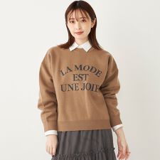 SHIPS Colors:〈手洗い可能〉ロゴ ジャカード ニット◇