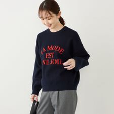 SHIPS Colors:〈手洗い可能〉ロゴ ジャカード ニット◇