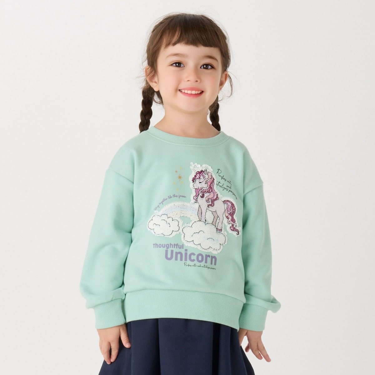 SHIPS Colors: 100～130cm /〈手洗い可能〉スパンコール スウェット◇