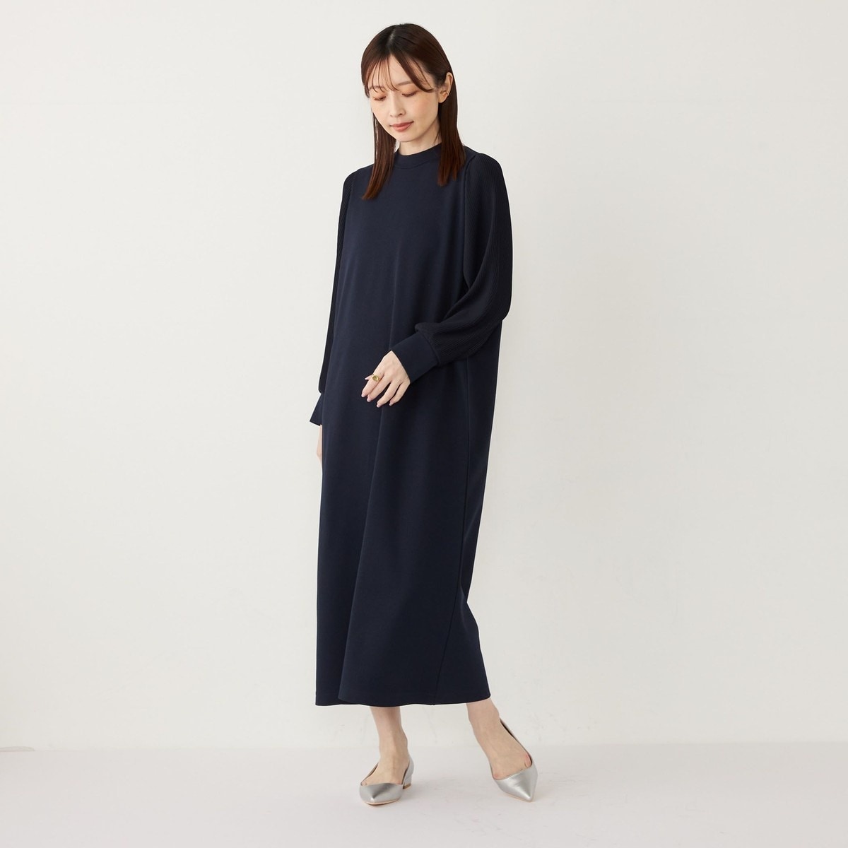 リネンレーヨン2WAYワンピース　手洗い可　完売品　新品未使用　ブルー 専用！完売品 新品 未使用 手洗い可 / リネンレーヨン2WAY