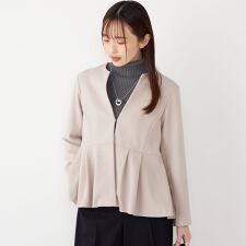 SHIPS Colors:ストレッチ ジョーゼット ペプラム ジャケット（セットアップ対応可能）◇