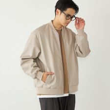 SHIPS Colors:合成皮革 ボマー ジャケット◇