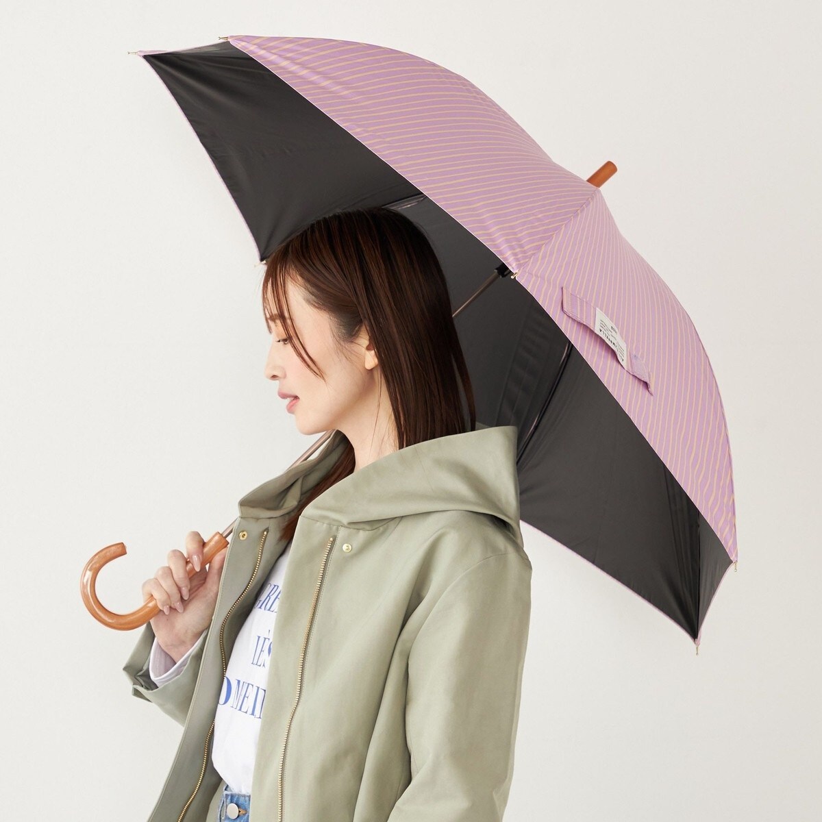 a.s.s.a:ストライプ 傘 (晴雨兼用・親骨55cm)◇ | シップス カラーズ