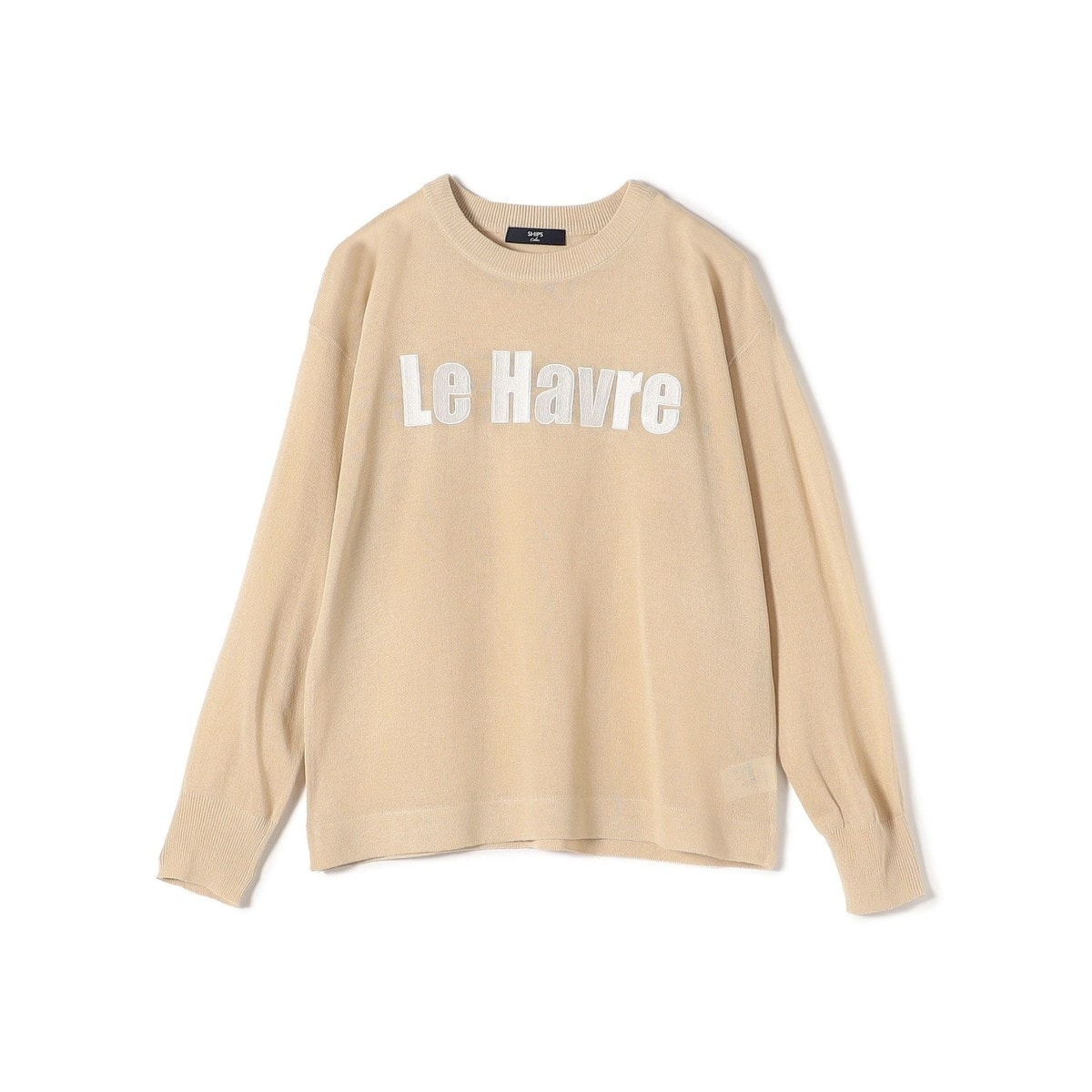 SHIPS Colors:〈手洗い可能〉ロゴ エンブロイダリー シアー ニット