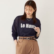 SHIPS Colors:〈手洗い可能〉ロゴ エンブロイダリー シアー ニット