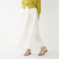 SHIPS Colors:〈手洗い可能〉キュプラ コットン ギャザー スカート