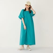 SHIPS Colors:〈接触冷感・洗濯機可能〉サッカー ２WAY パフスリーブ ワンピース