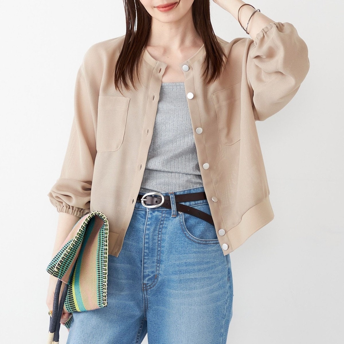 moussy｜LOOP KNIT SHORT ブルゾン | Rakuten Fashion(楽天