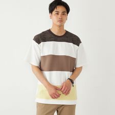 SHIPS Colors:〈洗濯機可能〉ニット 切替 ボーダー Tシャツ