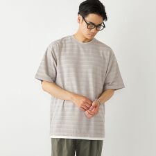 SHIPS Colors:フェイクレイヤード ボーダー Tシャツ