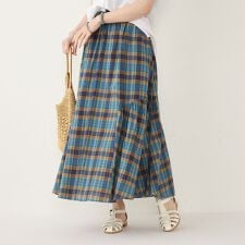 SHIPS Colors:〈手洗い可能〉マドラスチェック ギャザー スカート◇