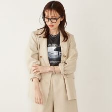 SHIPS Colors:〈手洗い可能〉リネン ミックス ラメ ダブル ジャケット