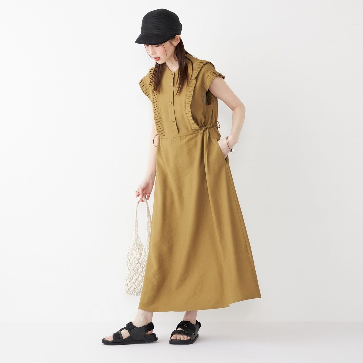 グレー シャツワンピース プリーツデザイン バックプリーツシャツワンピース≪手洗い可能≫ | MAYSON GREY