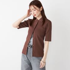 SHIPS Colors:〈手洗い可能〉リブ ショートスリーブ ニット ポロ