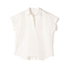 シップス カラーズ(SHIPS Colors)のinnowave:〈手洗い可能〉TC スキッパー フレンチスリーブ ブラウス