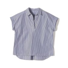 innowave:〈手洗い可能〉TC スキッパー フレンチスリーブ ブラウス