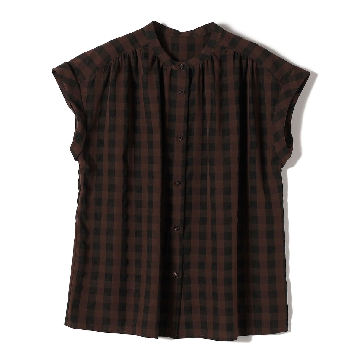 SHIPS for women / シップスウィメン innowave:〈手洗い可能〉TC チェック スキッパー フレンチスリーブ ブラウス innowave:〈手洗い可能〉TC チェック スキッパー フレンチ