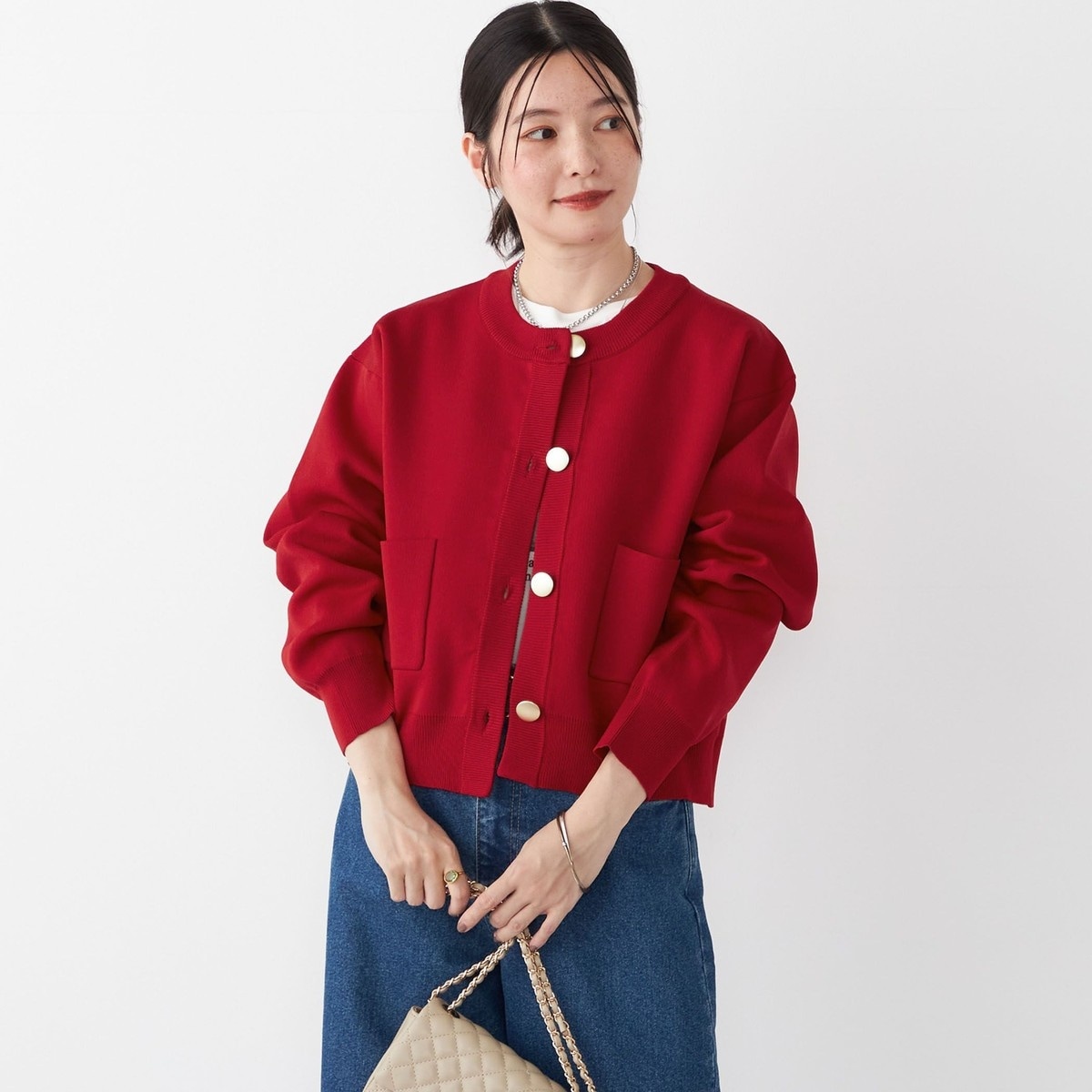 SHIPS any: AQUA ニット コクーン クルーネック カーディガン SHIPS any: AQUA ニット コクーン クルーネック カーディガン