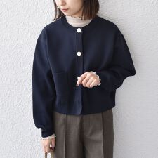 《一部追加・新色予約》SHIPS Colors:〈手洗い可能〉メタルボタン カーディガン◆