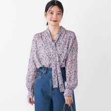 SHIPS Colors:〈手洗い可能〉MULHOUSE ボウタイ ブラウス◇