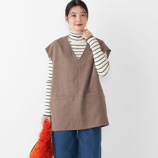 SHIPS Colors:〈手洗い可能〉ウーステッドライク Vネック ベスト(セットアップ対応可能)