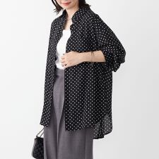 SHIPS Colors:〈手洗い可能〉シアー ドット シャツ