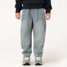 《一部追加予約》SHIPS Colors:100～130cm /〈洗濯機可能〉バレルレッグ デニム◆