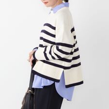 SHIPS Colors:〈手洗い可能〉フラッフィー クルーネック ニット◇