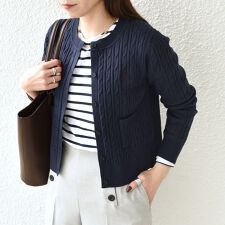SHIPS Colors:〈手洗い可能〉ミニケーブル カーディガン◇