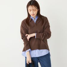 SHIPS Colors:〈手洗い可能〉フラッフィー スキッパー ニット◇