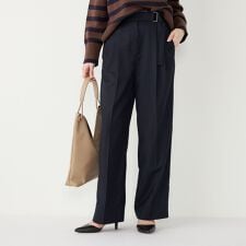 SHIPS Colors:〈手洗い可能〉TR ベルテッド タック パンツ