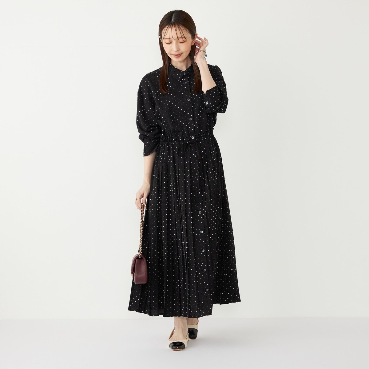 新品　SHIPS Colors ノースリーブシャツワンピース ネイビー SHIPS any ワンピース any:「洗濯機可能」オックス ステッチ