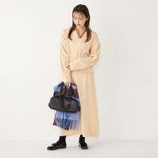 SHIPS Colors:〈手洗い可能〉スキッパー ニット × スカート セットアップ◇