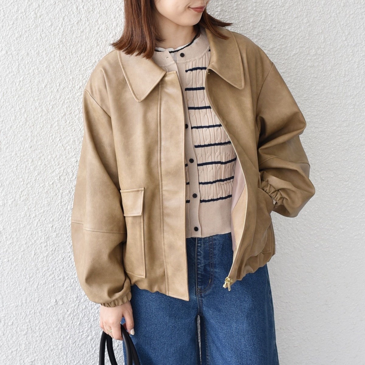 ADAM ET ROPE'アダムエロペ　スタンドネックフェイクレザージャケット 楽天市場】【WEB限定】スタンドネックフェイクレザージャケット