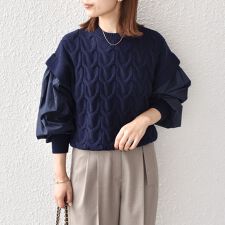 SHIPS Colors:〈手洗い可能〉ケーブル ドッキング ニット