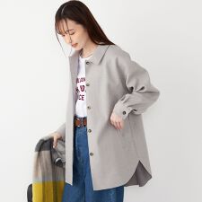 SHIPS Colors:〈手洗い可能〉ライト メルトン 羽織り シャツ