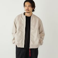 SHIPS Colors:合成皮革 ボア ボマー ジャケット