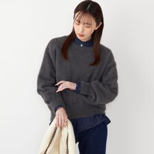 SHIPS Colors:〈手洗い可能〉シャギー クルーネック ニット