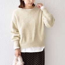 SHIPS Colors:〈手洗い可能〉シャギー クルーネック ニット
